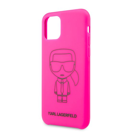Karl Lagerfeld Silikónový Kryt pre iPhone 11 Pro Black Out Pink (EU Blister) (KLHCN58SILFLPI) - rozbalené