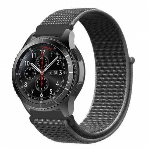 eses Nylonový remienok na suchý zips pre Samsung Galaxy Watch 46mm/Gear S3, tmavo olivový (1530000496)