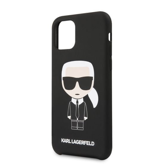 Karl Lagerfeld Iconic Silikonvý Kryt pre iPhone 11 Pro Max Black (EU Blister) (KLHCN65SLFKBK)