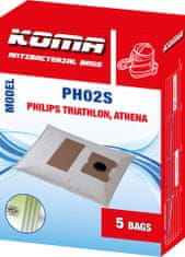 KOMA PH02S - Sada 25 ks vreciek do vysávača Philips Triathlon, Athena
