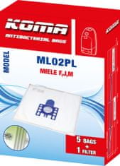 KOMA ML02PL - Vrecká do vysávača Miele F,J,M s plastovým čelom textilné