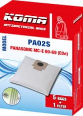 KOMA PA02S - Vrecká do vysávača Panasonic MC-E 60-69 (C-2e) textilné, 5ks