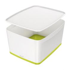 LEITZ Úložný box s vekom MyBox, veľkosť L biela/zelená;;;
