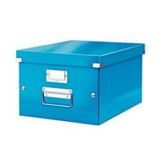 LEITZ Stredná krabica Click & Store metalická modrá