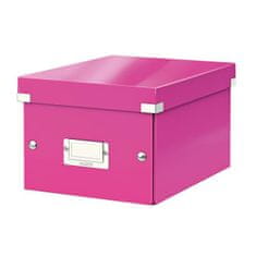 LEITZ Malá krabica Click & Store metalická ružová