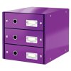 Zásuvkový box Click & Store 3 zásuvky purpurová
