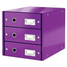 LEITZ Zásuvkový box Click & Store 3 zásuvky purpurová