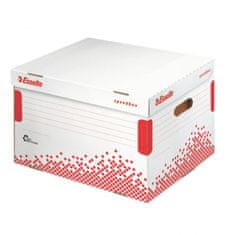 Esselte Archívna krabica Speedbox so sklápacím vekom biela/červená 392×301×334 mm