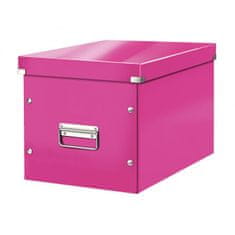 LEITZ Štvorcová krabica Click & Store A4 metalická ružová