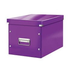LEITZ Štvorcová krabica Click & Store A4 metalická purpurová