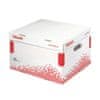 Archívna krabica Speedbox M so sklápacím vekom biela/červená 367×263×325 mm