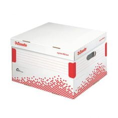 Esselte Archívna krabica Speedbox M so sklápacím vekom biela/červená