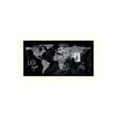 Sigel Sklenená tabuľa artverum podsvietená 91x46cm mapa sveta