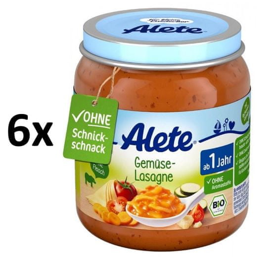 ALETE BIO Lasagne so zeleninou - 6x250g