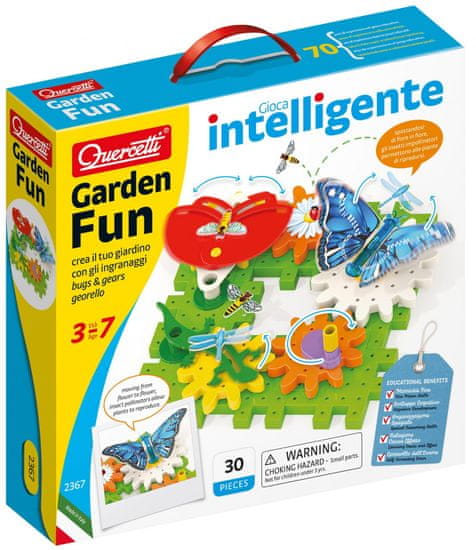 Quercetti Garden Fun GEORELLO bugs & gears - prevodová stavebnica záhradky