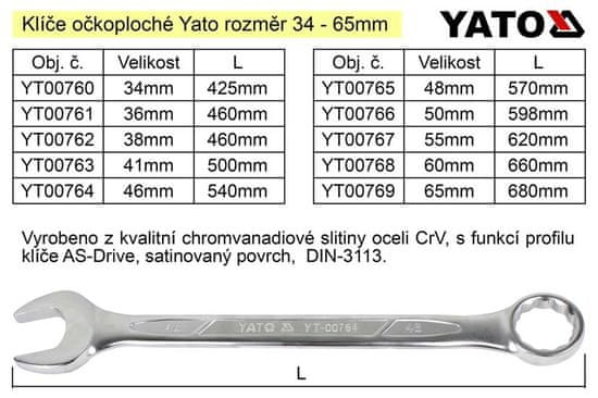 YATO  Očkoplochý klíč 65mm CrV