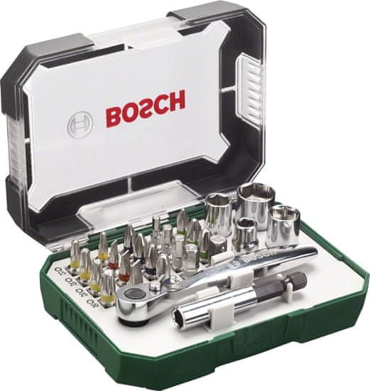 Bosch Sada bitov s račňou, 26 dielna 2.607.017.322