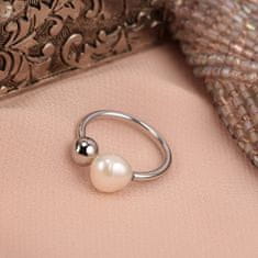 Morellato Oceľový prsteň s pravou perlou Oriente SARI15 (Obvod 52 mm)