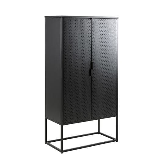 Design Scandinavia Skriňa s dverami Lyfte, 150 cm, čierna
