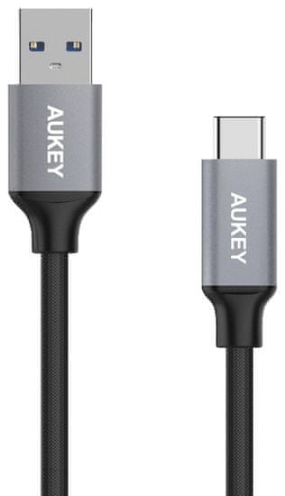 Aukey 3 × rýchlonabíjací USB-C kábel, 1 m, LLTS118181 - šedo-čierny