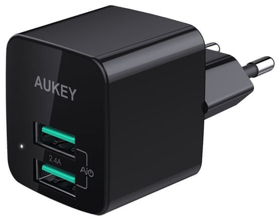 Aukey Cestovná nabíjačka s konektormi 2 × USB 2.0 LLTSEU133680 - čierna