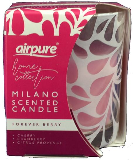 Airpure MILANO vonná sviečka 100 g Forever Berry