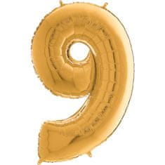 Grabo Nafukovací balónik číslo 9 zlatý 66 cm
