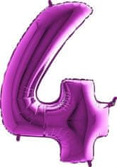 Grabo Nafukovací balónik číslo 4 fialový 102 cm extra veľký