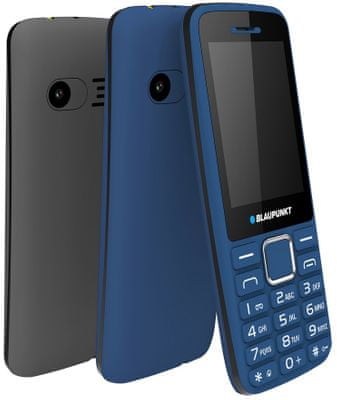Blaupunkt FM 03 Slider, tlačidlový telefón, kovový, atraktívny dizajn, dlhá výdrž, jednoduché ovládanie, lacný dostupný telefón, FM rádio, veľký displej