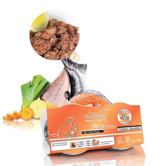 Platinum Menu Mini Turkey + Salmon 4×100 g