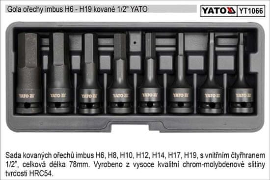 YATO Zástrčné hlavice imbus sada 8 kusov kované H6-H19 Yato