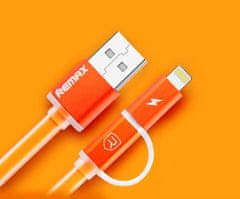 REMAX AA-1147 AURORA 2in1 USB CABLE oranžový
