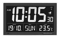 TFA 60.4505 Rádiom riadené digitálne XL hodiny s teplomerom, čierne