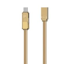 REMAX RC-070th dátový kábel 3v1 (USB-C, micro-USB, lightning) 1m zlatý AA-7068