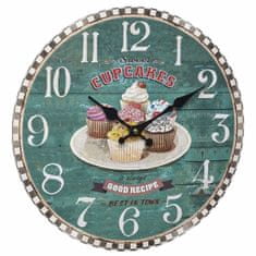 TFA 60.3045.13 VINTAGE Cupcakes Analógové nástenné hodiny v retro štýle 