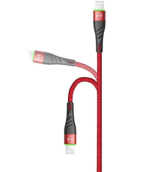 Mcdodo Peacock Lightning dátový kábel s LED (1.8m) (Červená), CA-6353