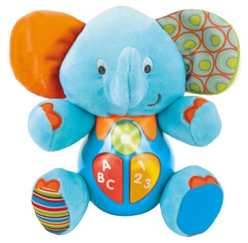 Mikro hračky Slon 18 cm sediaci so svetlom a zvukom modrý