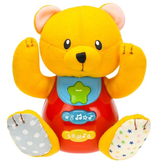 Mikro hračky Medvedík 18 cm sediaci so svetlom a zvukom