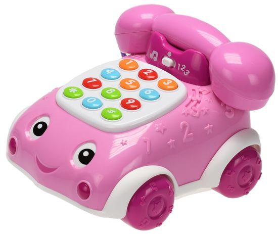 Mikro hračky Telefónik 16 cm náučný ružový 2 funkcie na batérie so svetlom a zvukom