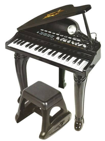 Mikro hračky Piano 44 cm 37 klávesov s mikrofónom nahrávacie na batérie so zvukom