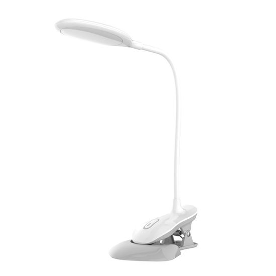Platinet LED stolná lampička 2v1 PDLK6703W, 3W, 180lm, stojan + clip, biela