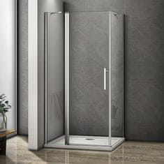 H K Obdĺžnikový sprchovací kút MELODY B5 100x70 cm s jednokrídlovými dverami s pevnou stenou vrátane sprchovej vaničky z liateho mramoru