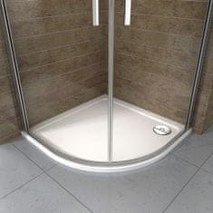 H K Štvrťkruhová sprchová zástena LUREN S2 90 cm, číre sklo, R550 vrátane sprchovej vaničky z liateho mramoru