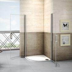 H K Štvrťkruhová sprchová zástena LUREN S2 90 cm, číre sklo, R550 vrátane sprchovej vaničky z liateho mramoru