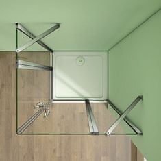H K Sprchovací kút MELODY A2 100 cm s dvoma jednokrídlovými dverami s pevnou stenou vrátane sprchovej vaničky z liateho mramoru