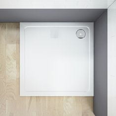 H K Štvorcový sprchovací kút MELODY B8 100x100 cm so zalamovacími dverami vrátane sprchovej vaničky z liateho mramoru