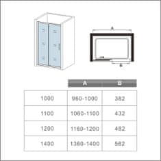 H K Posuvné sprchové dvere SYMPHONY D2 120, 116 – 120x190 cm L/P variant