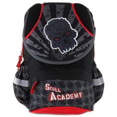 Target Školský plecniak , Skull Academy, červené zipsy