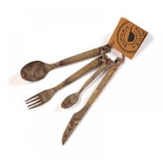 Kupilka 30250251 CUTLERY Fork, knife, spoon, teaspoon Brown - hnedý kempingový príbor
