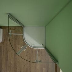 H K Štvrťkruhový sprchovací kút MELODY S4 80 cm s dvojkrídlovými dverami vrátane sprchovej vaničky z liateho mramoru